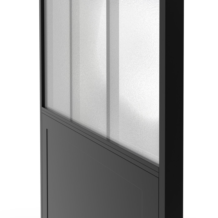 Kit porta scorrevole in vetro 83 cm vetro temperato satinato, metallo | IdMarket