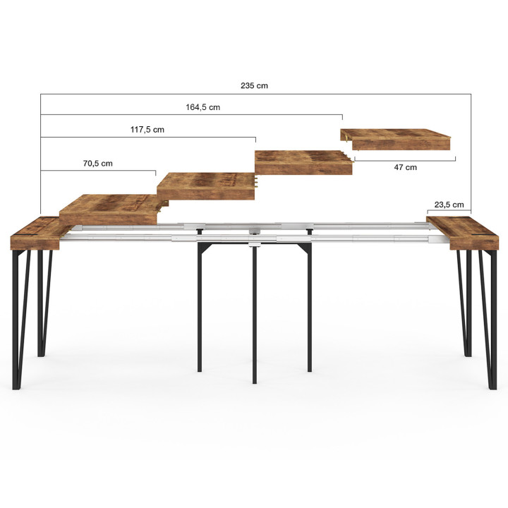 Consolle 10 persone 235 cm design industriale - AUSTRIA | IdMarket