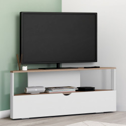 Porta TV angolare in legno e bianco da 100 cm - ELI | The ELI Collection IDMarket