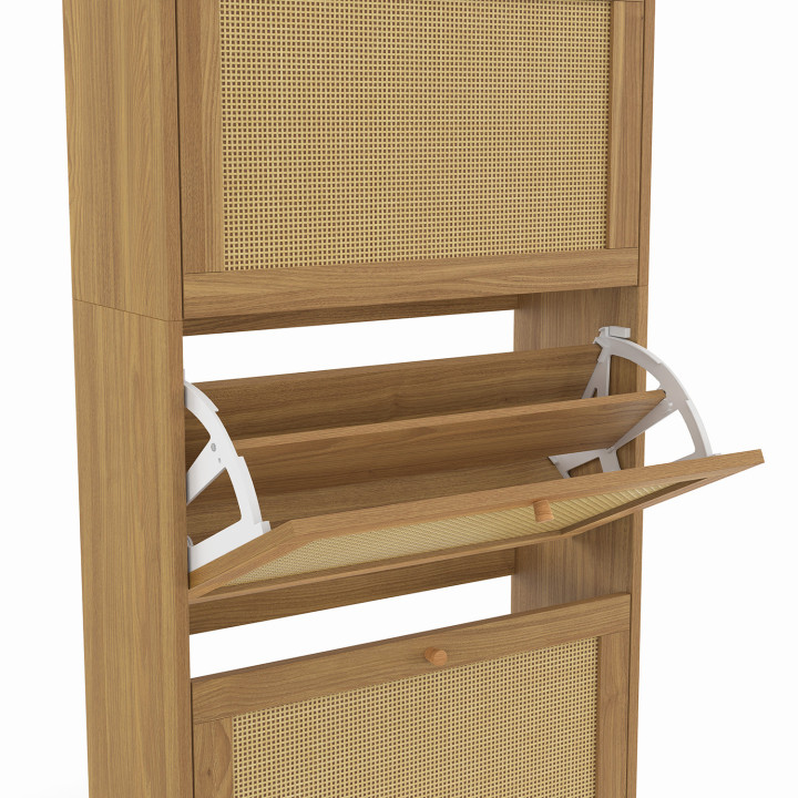 Scarpiera vintage a 3 ante a effetto canna - HANAE | ID Market