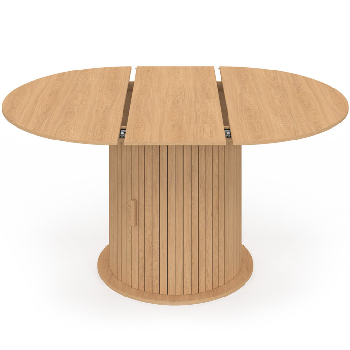 Tavolo da pranzo rotondo allungabile per 4-8 persone con gambe a doghe 110-150 cm - JULIETTE | IdMarket