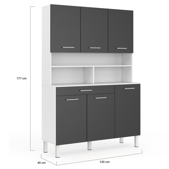 Comò grigio e bianco 120 cm - CINA | ID Market