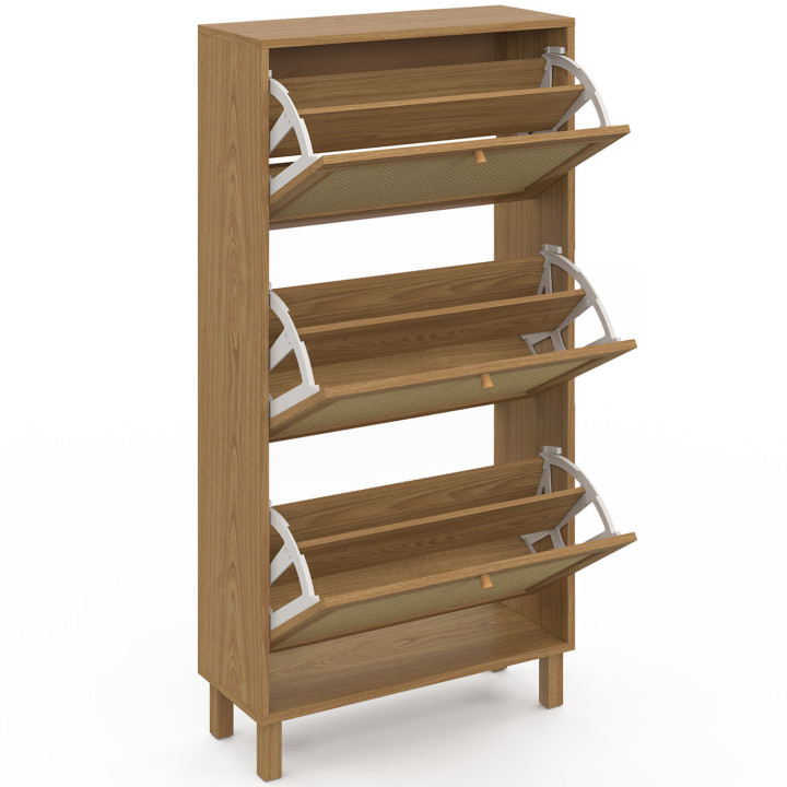 Scarpiera vintage a 3 ante a effetto canna - HANAE | ID Market