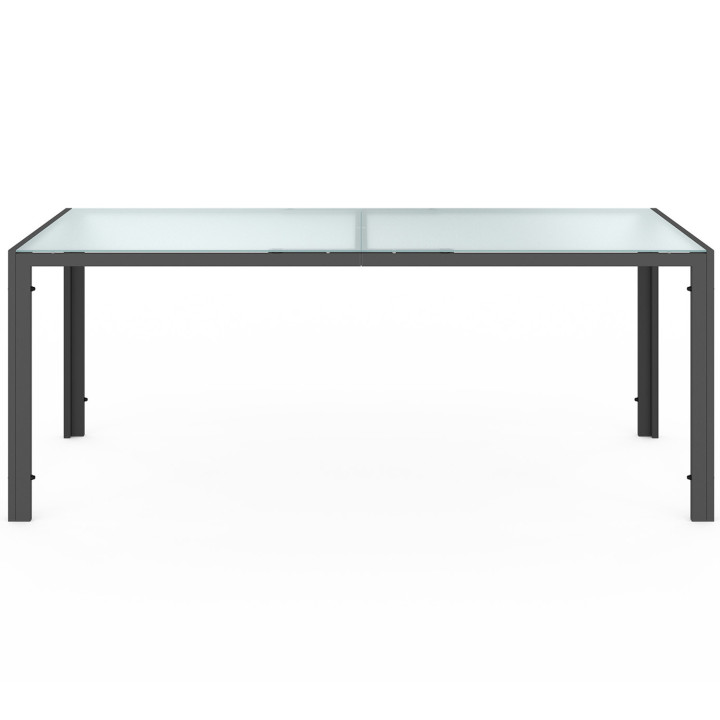 Set di mobili da giardino, tavolo e sedie, 8 posti, grigio antracite - MADRID | ID Market