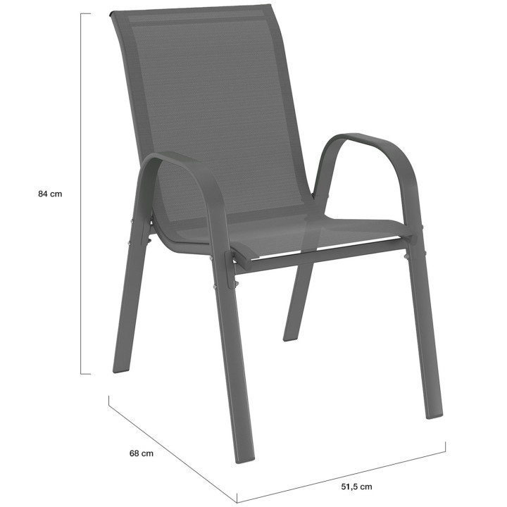 Set di mobili da giardino, tavolo e sedie, 8 posti, grigio antracite - MADRID | ID Market