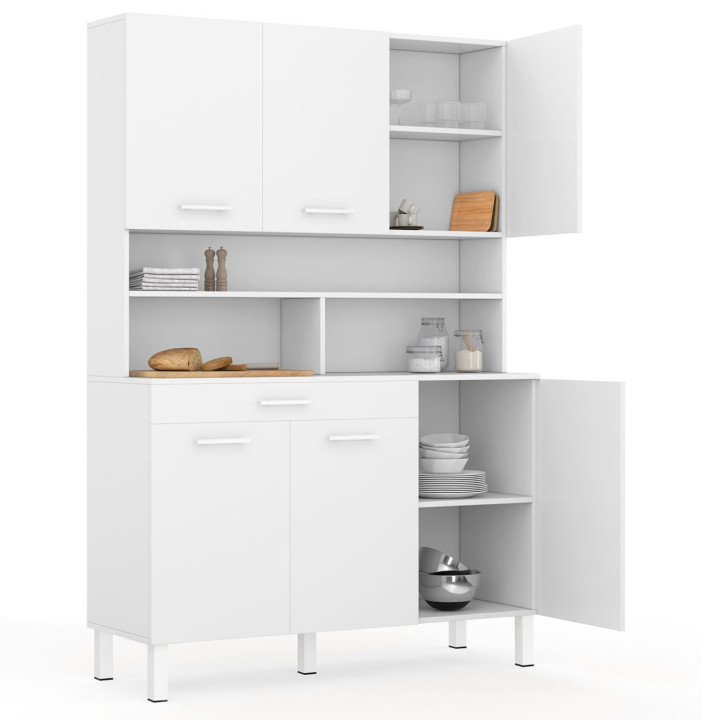 Cassettiera da cucina bianca lucida da 120 cm - CINA | ID Market