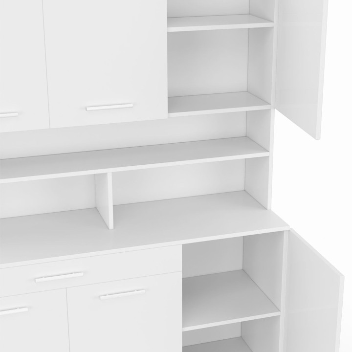 Cassettiera da cucina bianca lucida da 120 cm - CINA | ID Market
