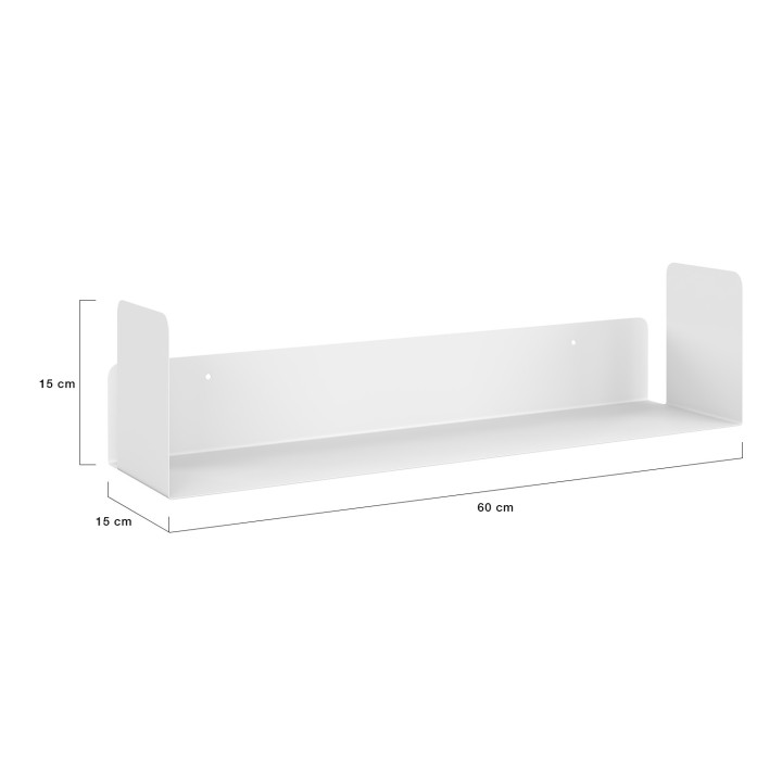 Set di 4 ripiani 60x15 cm per libri bianchi - METRA | IdMarket