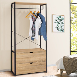 Armadio stile industriale 80 cm 2 cassetti - DETROIT | ID Market