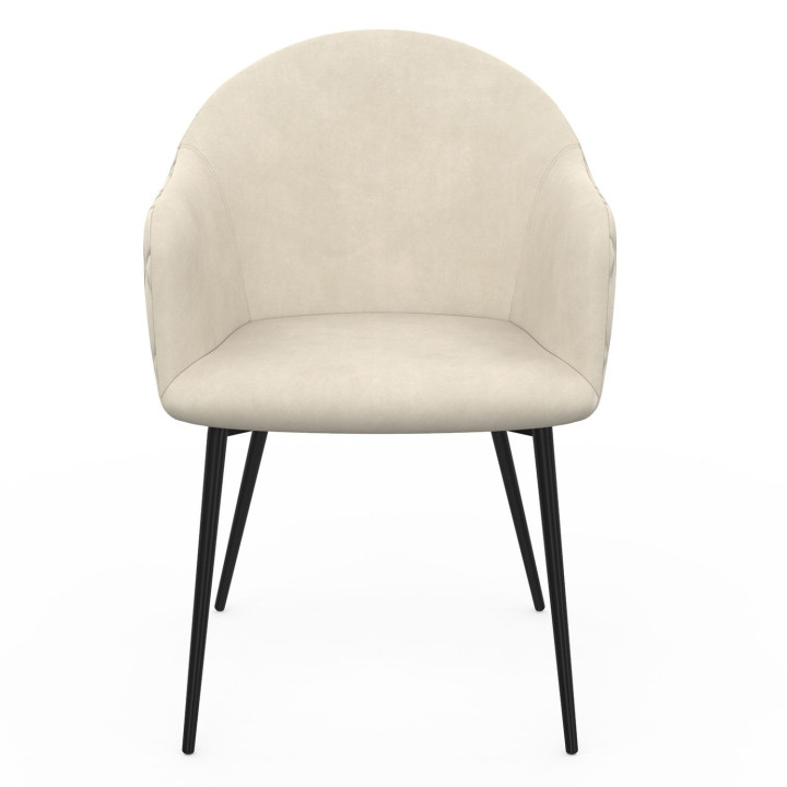 Poltrone da tavolo in velluto beige - set di 2 - MOLY | ID Market