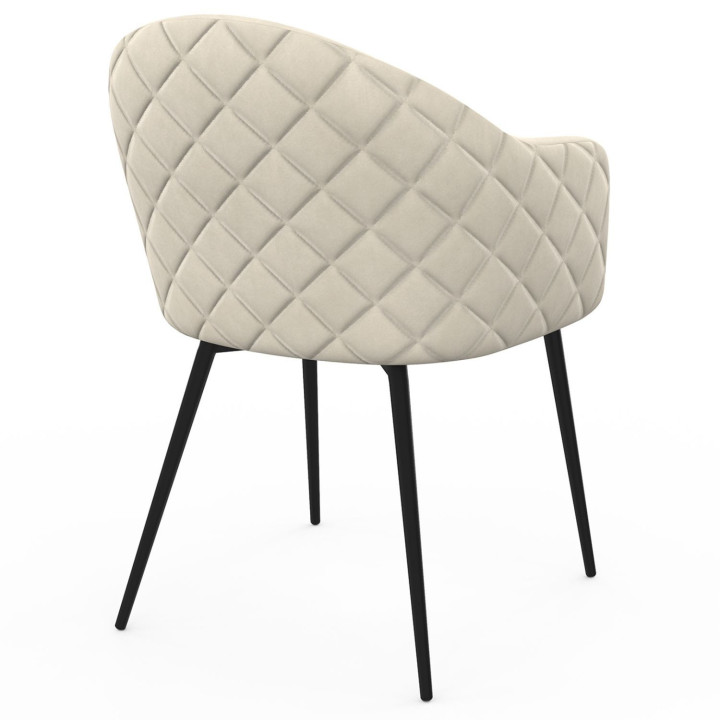 Poltrone da tavolo in velluto beige - set di 2 - MOLY | ID Market
