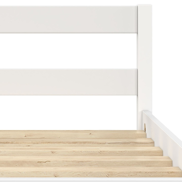 Letto singolo 90 x 190 cm con base in legno bianco - HARPER | IdMarket