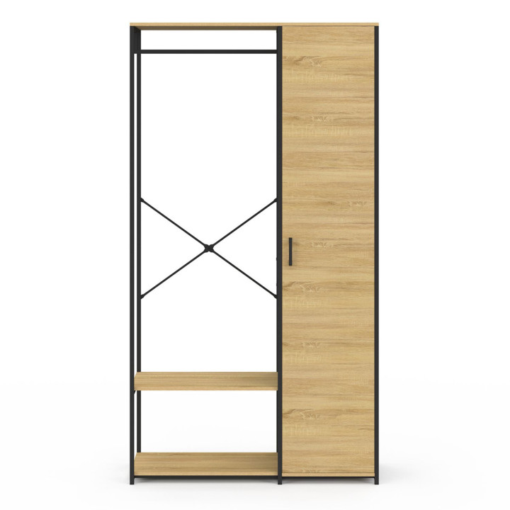 Armadio con ripiani e anta L. 90 cm design industriale - DETROIT | IdMarket