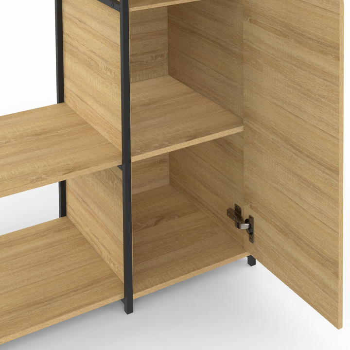 Armadio con ripiani e anta L. 90 cm design industriale - DETROIT | IdMarket