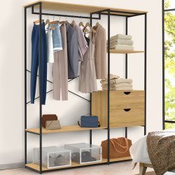 Armadio con ripiani e 2 cassetti L. 130 cm design industriale - DETROIT | IdMarket