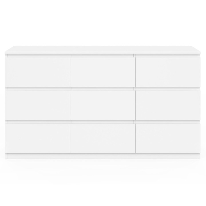 Cassettiera a 9 cassetti 136 cm in legno bianco - TOMI XXL | IdMarket