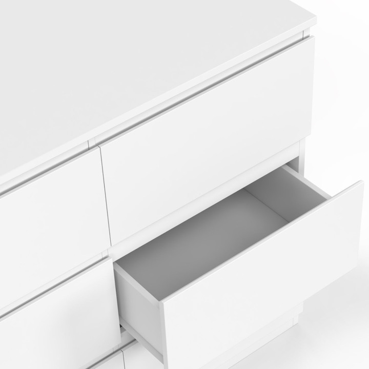 Cassettiera a 9 cassetti 136 cm in legno bianco - TOMI XXL | IdMarket