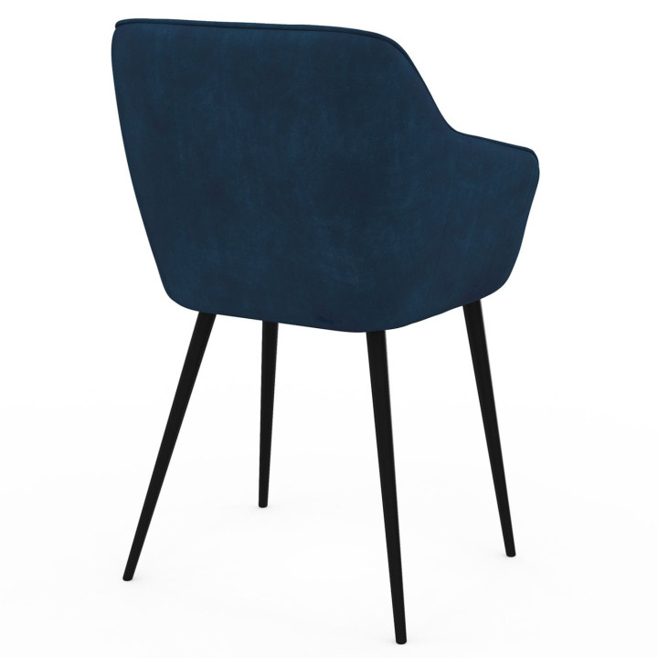Set di 2 sedie da pranzo imbottite in velluto blu anatra - LYA | IdMarket