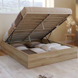 Letto matrimoniale SANDSIDE con base in faggio 140 x 190 cm