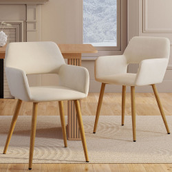 Set di 2 sedie da pranzo in velluto beige - HOLY | IdMarket