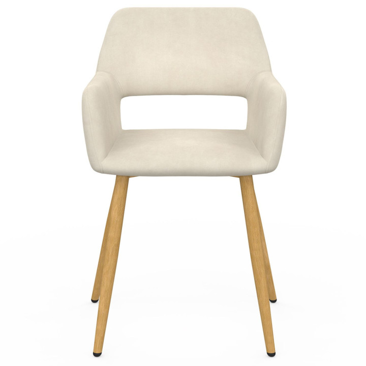 Set di 2 sedie da pranzo in velluto beige - HOLY | IdMarket