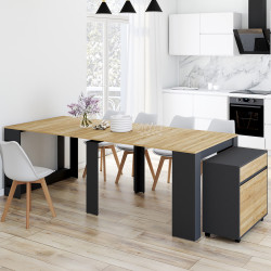 Tavolo da buffet allungabile per 10 persone, legno e nero 235 cm - ORLANDO | IdMarket