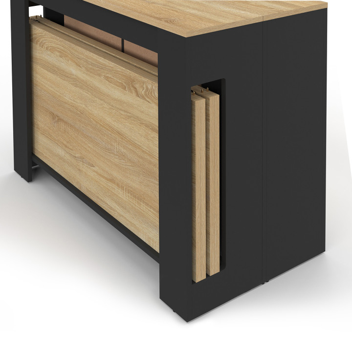 Tavolo da buffet allungabile per 10 persone, legno e nero 235 cm - ORLANDO | IdMarket