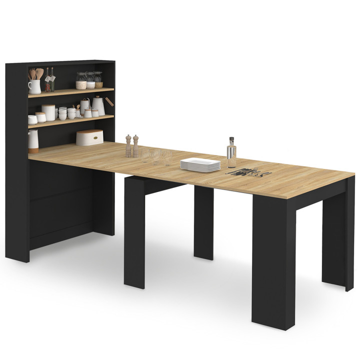 Tavolo alto da buffet allungabile 8 persone legno e nero 235 cm - ORLANDO | IdMarket