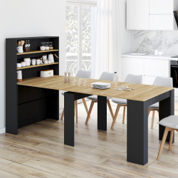 Tavolo alto da buffet allungabile 8 persone legno e nero 235 cm - ORLANDO | IdMarket