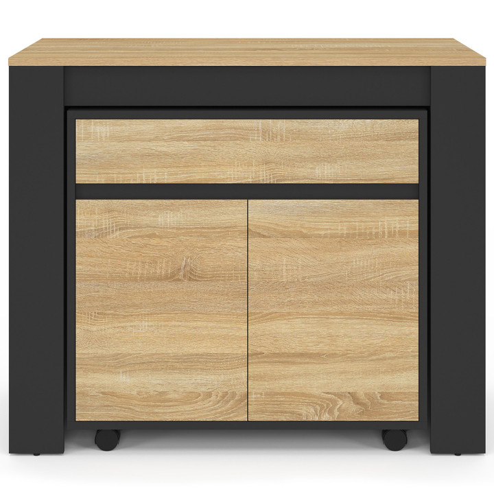 Tavolo da buffet allungabile per 10 persone, legno e nero 235 cm - ORLANDO | IdMarket