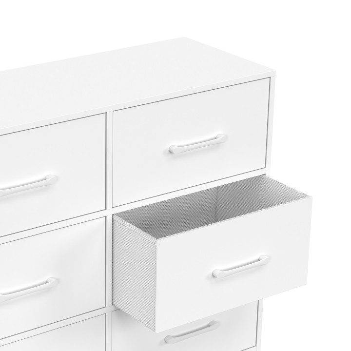 Cassettiera in tessuto a 6 cassetti da 80 cm in legno bianco - UPPAH | IdMarket