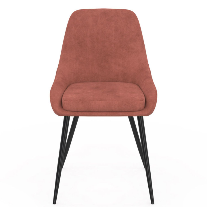 Set di 4 sedie in velluto terracotta con braccioli - THALYA | IdMarket