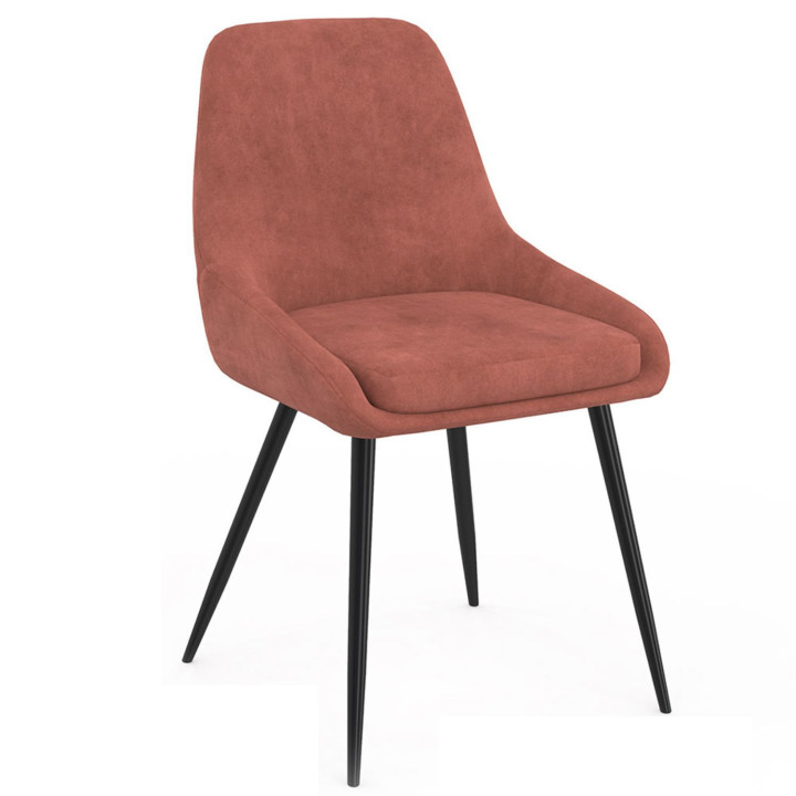 Set di 4 sedie in velluto terracotta con braccioli - THALYA | IdMarket