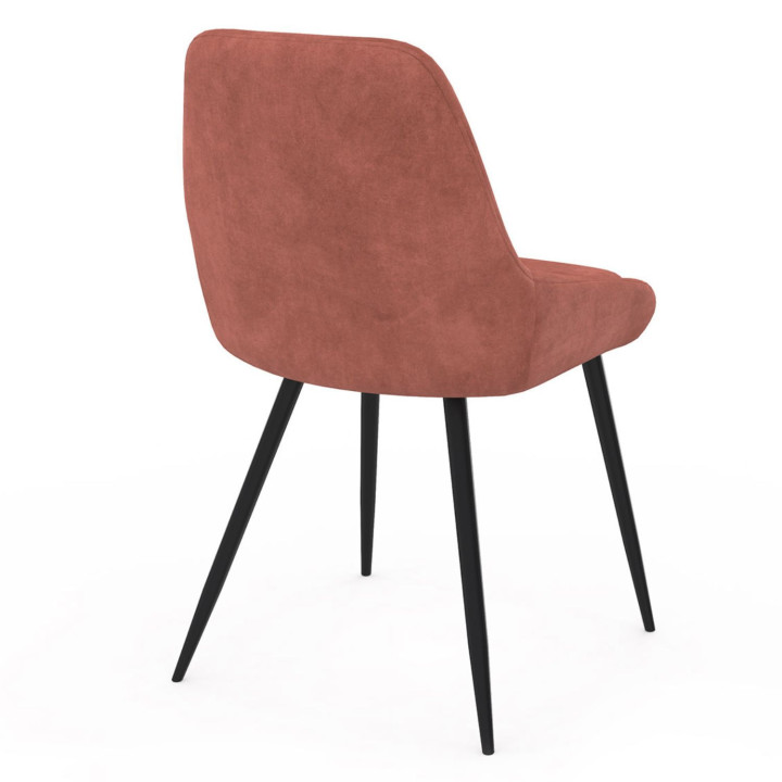 Set di 4 sedie in velluto terracotta con braccioli - THALYA | IdMarket