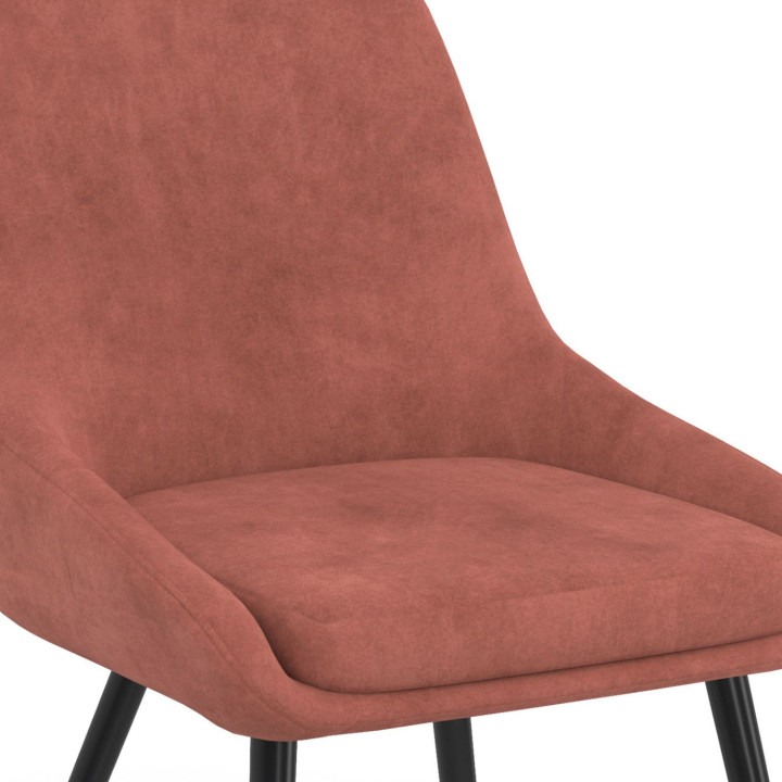 Set di 4 sedie in velluto terracotta con braccioli - THALYA | IdMarket