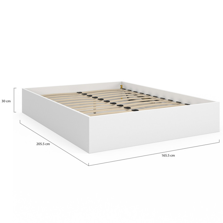 Letto matrimoniale con box spring 160 x 200 cm bianco - SANDSIDE | IdMarket