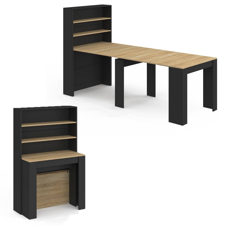Tavolo alto da buffet allungabile 8 persone legno e nero 235 cm - ORLANDO | IdMarket