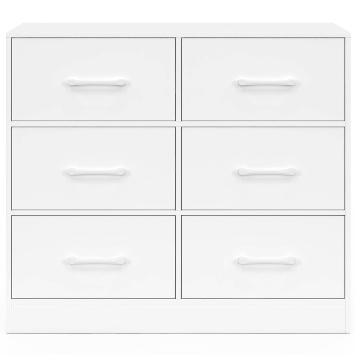 Cassettiera in tessuto a 6 cassetti da 80 cm in legno bianco - UPPAH | IdMarket