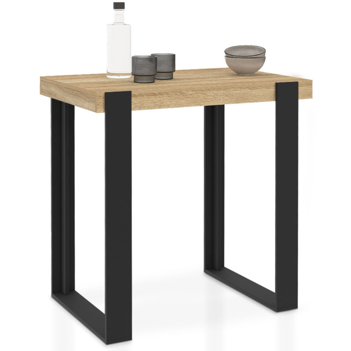 Supporto da cucina nero e legno 90 cm - PHOENIX | ID Market