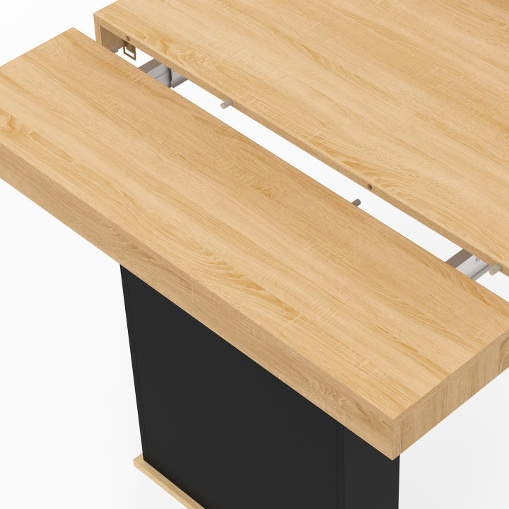 Consolle allungabile 14 persone 300 cm legno e nero - EDEN | IdMarket
