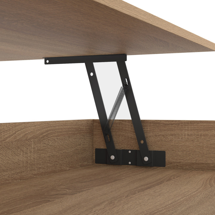 Tavolino da caffè con piano rettangolare in legno e alzatina bianca - ELIAD | IdMarket