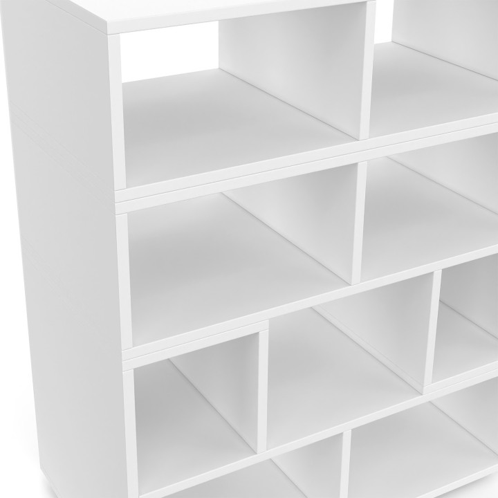 Porta TV modulare con 3 moduli multifunzionali effetto legno e bianco - LEONARD | IdMarket