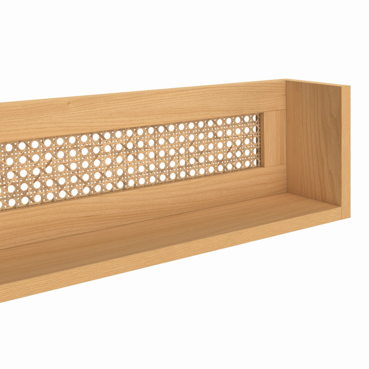 Set di 3 mensole da parete in legno e canna 60/45/30 cm - EDHEN | IdMarket