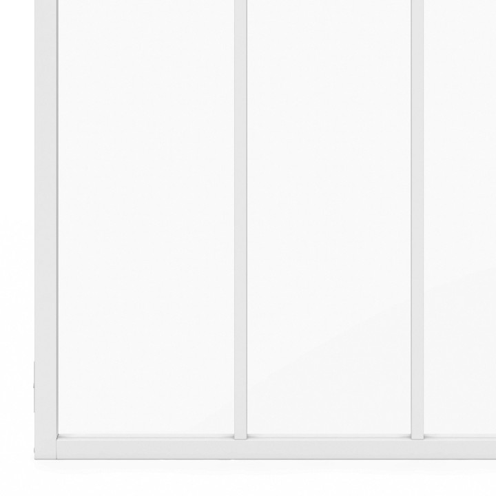 Metallo bianco e vetro temperato Tetto a 3 vetri L. 93 x H. 108 cm | IdMarket