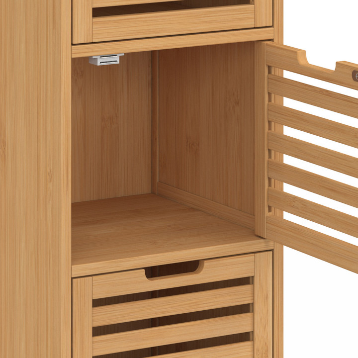 Mobile bagno a 3 ante in bambù 30 x 30 x 80 cm - BEA | IdMarket