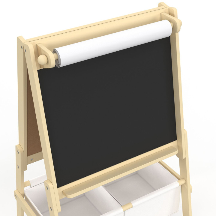 Cavalletto bifacciale 3 in 1 con rotolo di carta e 2 cestini portaoggetti | IdMarket