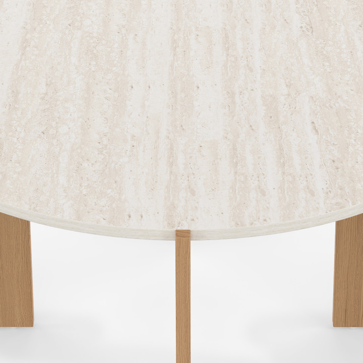 Tavolino rotondo ARMONIA 73 cm effetto travertino - ARMONIA | IdMarket
