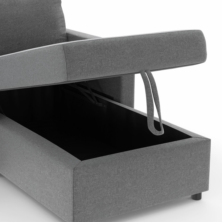 Divano letto in tessuto grigio antracite - NOAH | ID Market