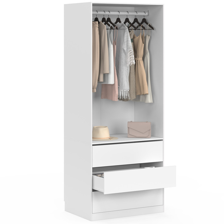 Spogliatoio 80 x 55 x 200 cm 1 modulo con armadio + 3 cassetti bianchi - TAYLOR | IdMarket