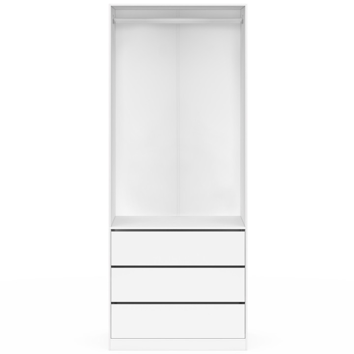 Spogliatoio 80 x 55 x 200 cm 1 modulo con armadio + 3 cassetti bianchi - TAYLOR | IdMarket